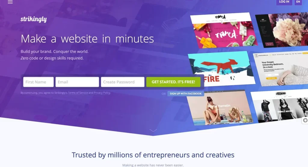strikingly website builder